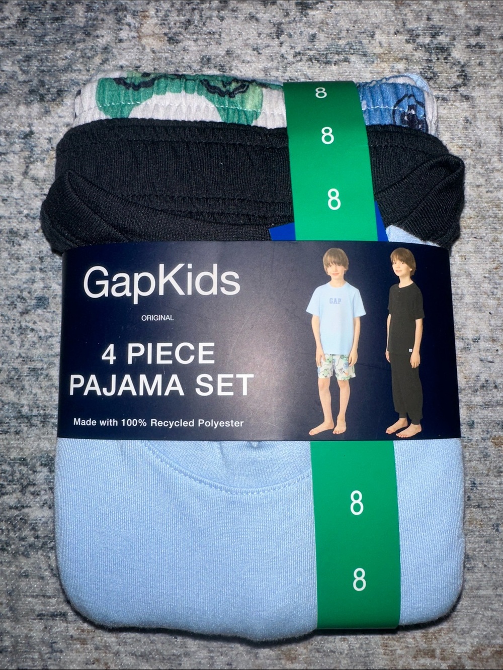 GAP Kids 4-Piece Pajama Set - Light Blue & Black
